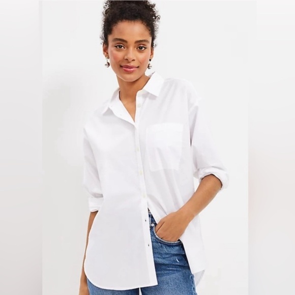 LOFT Tops - Loft White Softened Shirt